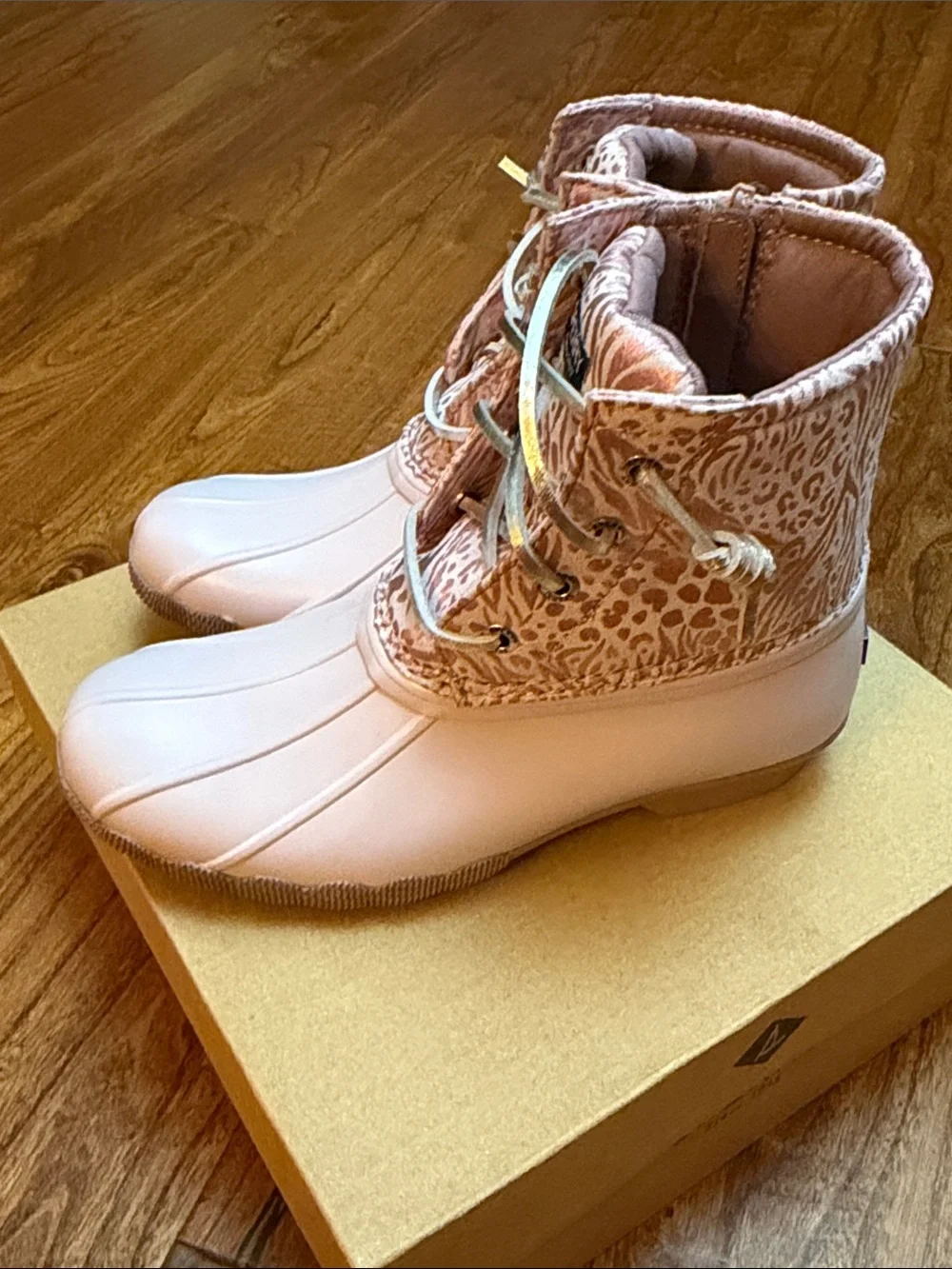 Girls Sperry Saltwater/Elderberry Duck Boots with Metallic Accents